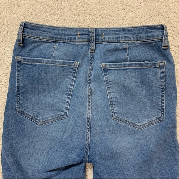 Women's FREE PEOPLE Indigo Blue HIGH Rise Waist SKINNY Stretch JEANS Jeggings 30 - Picture 4 of 7